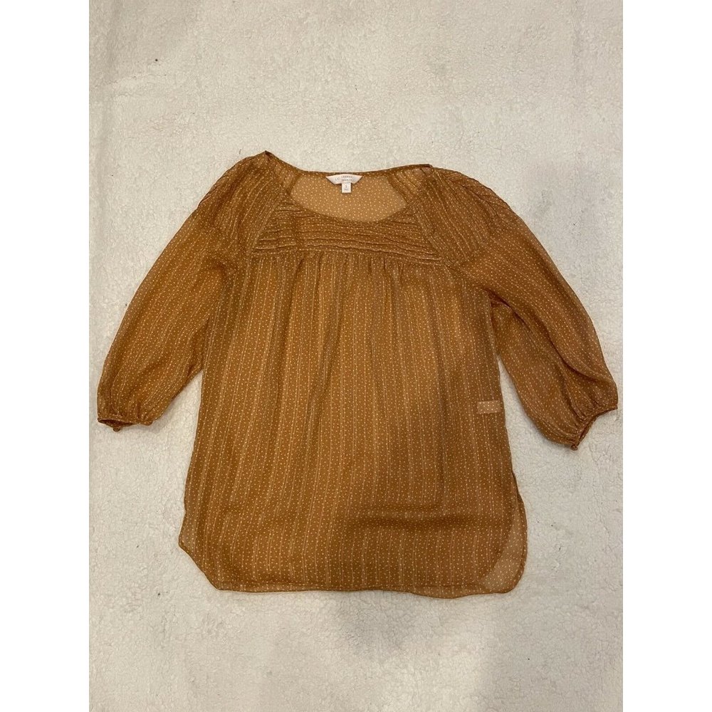 Lauren Conrad Polka Dot 3/4 Sleeve Blouse Size Small